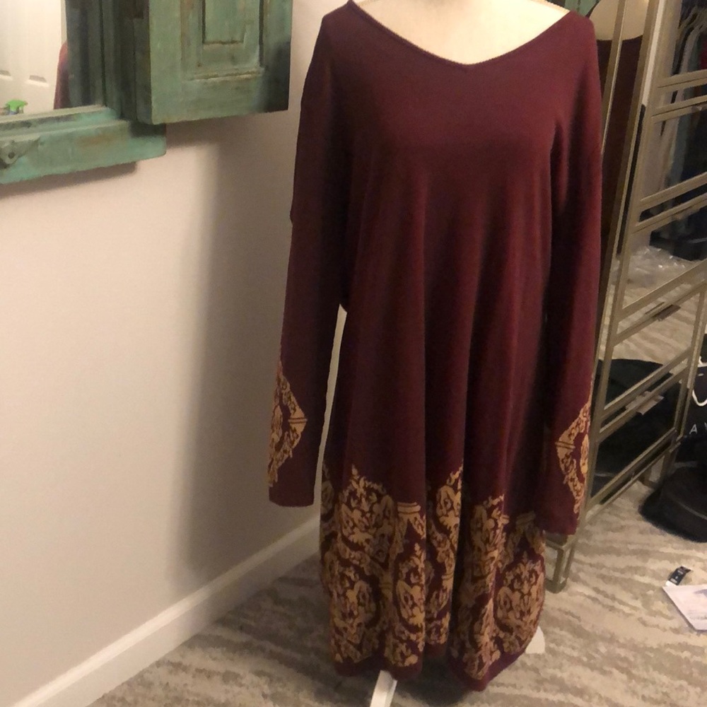 Beautiful Dark red sweater dress